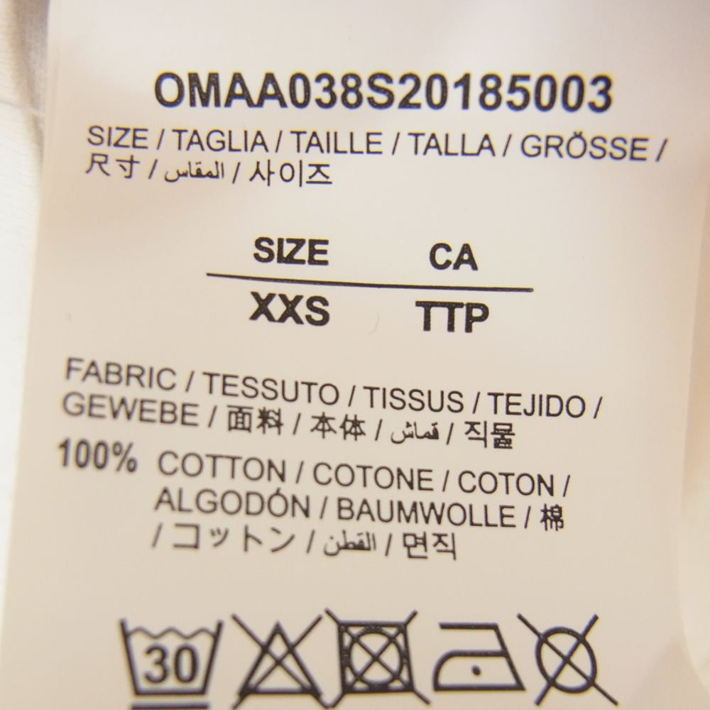 OFF-WHITE オフホワイト 20SS OMAA038S20185003 イーストランド 国内正規品 AIRPORT TAPE S/S SLIM TEE エアポート テープ 半袖 Tシャツ ホワイト系 XXS【中古】