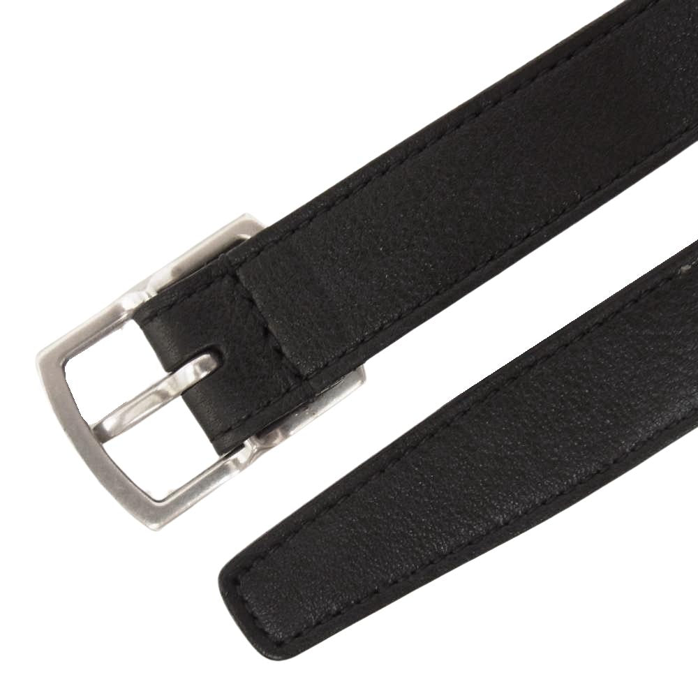 SAINT LAURENT サンローラン 593303 レザー ナロー ベルト ブラック系【中古】