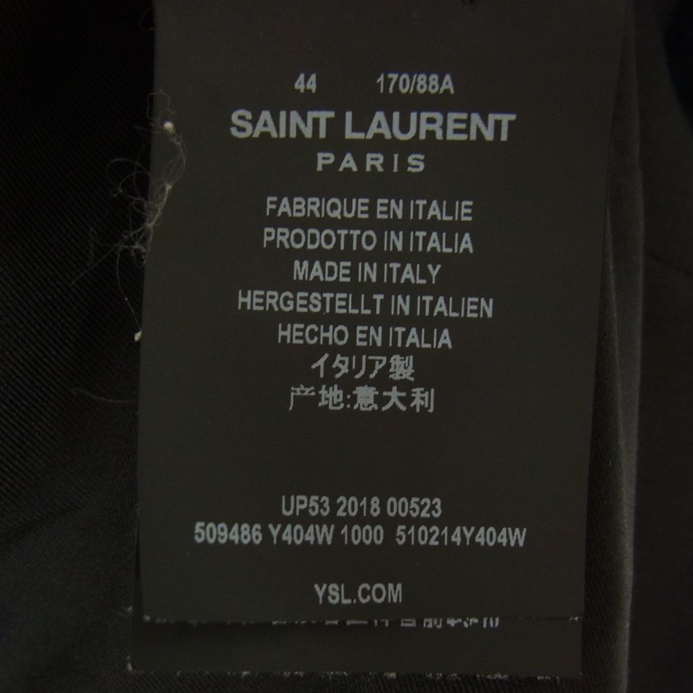 SAINT LAURENT サンローラン 18AW 509486 Y404W ウール 2B テーラード ジャケット ブラック系 44【中古】