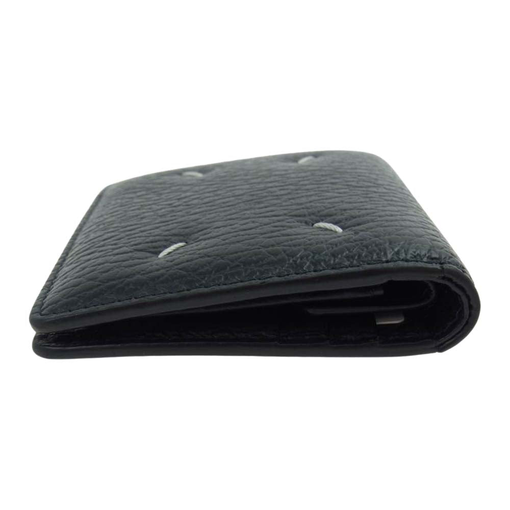 MAISON MARGIELA メゾンマルジェラ S56UI0140 POPPER WALLET 四つタグ レザー コンパクト ウォレット 二つ折り財布 ブラック系【中古】
