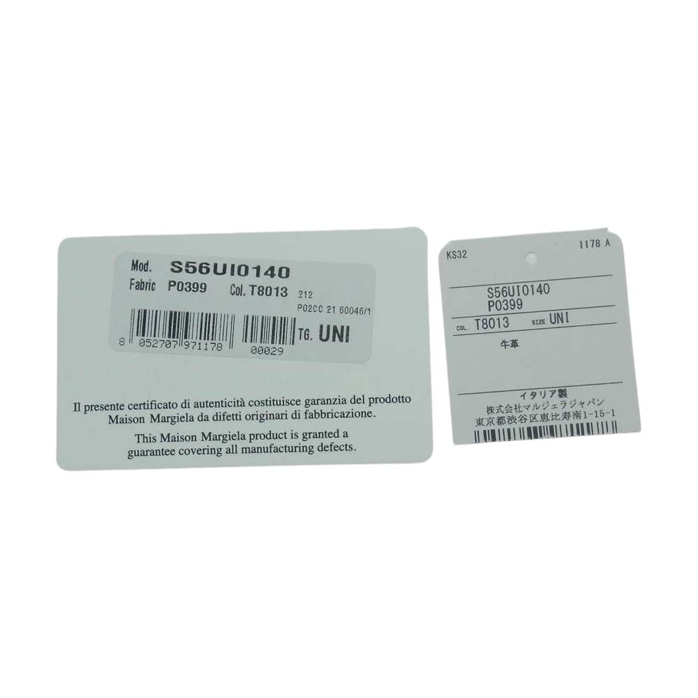MAISON MARGIELA メゾンマルジェラ S56UI0140 POPPER WALLET 四つタグ レザー コンパクト ウォレット 二つ折り財布 ブラック系【中古】