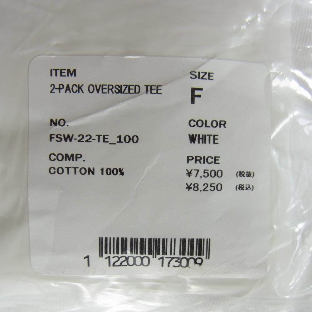 フレッシュサービス FSW-22-TE_100 2-PACK OVERSIZED TEE 2パック オーバー サイズ Tシャツ ホワイト系 F【新古品】【未使用】【中古】