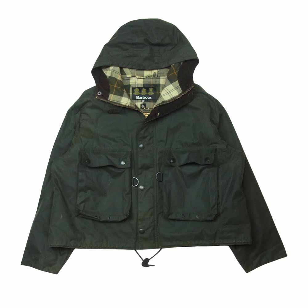 Barbour バブアー 1902277 KAPTAIN SUNSHINE Field Short Hoody Jacket キャプテン サンシャイン フィールド ショート フーディー ジャケット ダークグリーン系 38【中古】