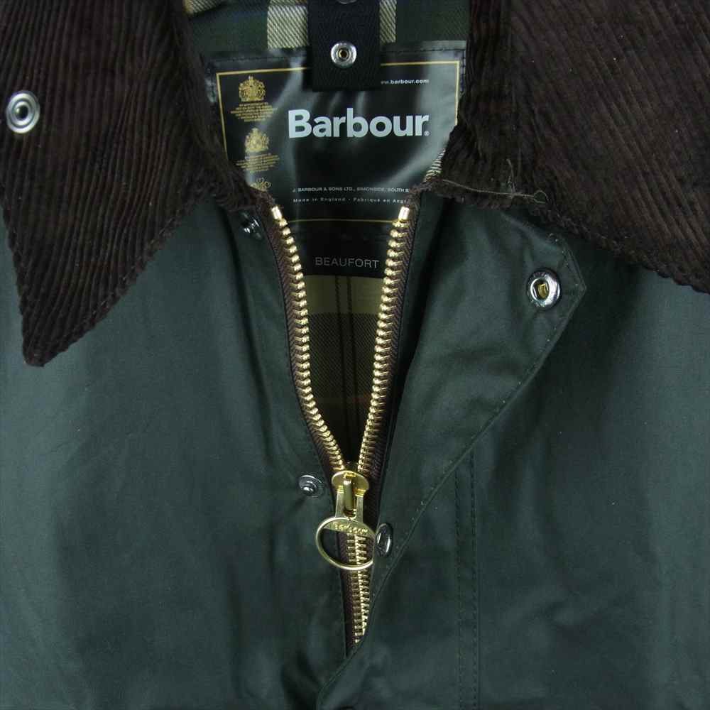 Barbour バブアー 2102046 国内正規品 BEAUFORT ビューフォート オイルド ジャケット イギリス製 ダークグリーン系 34【美品】【中古】