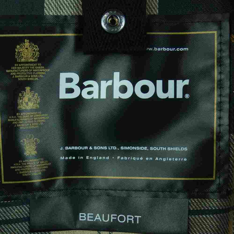 Barbour バブアー 2102046 国内正規品 BEAUFORT ビューフォート オイルド ジャケット イギリス製 ダークグリーン系 34【美品】【中古】
