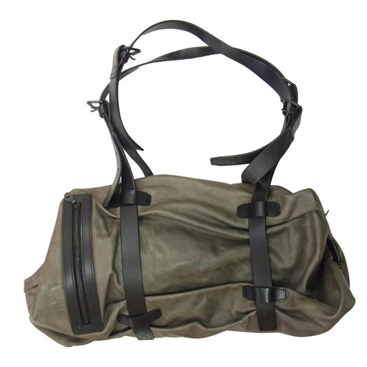 ISAMUKATAYAMA BACKLASH イサムカタヤマバックラッシュ 2way レザー ダッフル ボストン バッグ グレー系【中古】
