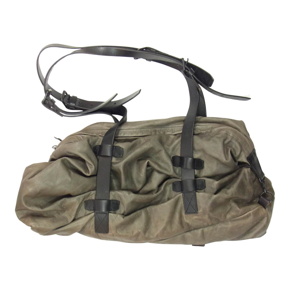 ISAMUKATAYAMA BACKLASH イサムカタヤマバックラッシュ 2way レザー ダッフル ボストン バッグ グレー系【中古】