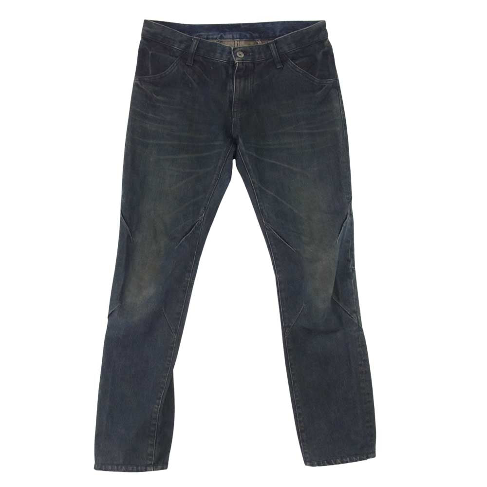 ISAMUKATAYAMA BACKLASH イサムカタヤマバックラッシュ 1172-02 パイソンレザーポケット 立体ダーツ デニム パンツ ブルー系 M【中古】