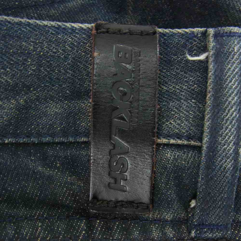 ISAMUKATAYAMA BACKLASH イサムカタヤマバックラッシュ 1172-02 パイソンレザーポケット 立体ダーツ デニム パンツ ブルー系 M【中古】