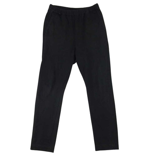 ISAMUKATAYAMA BACKLASH イサムカタヤマバックラッシュ 1890-01 レザーポケット リネンコットンスウェット イージー パンツ ブラック系 M【中古】