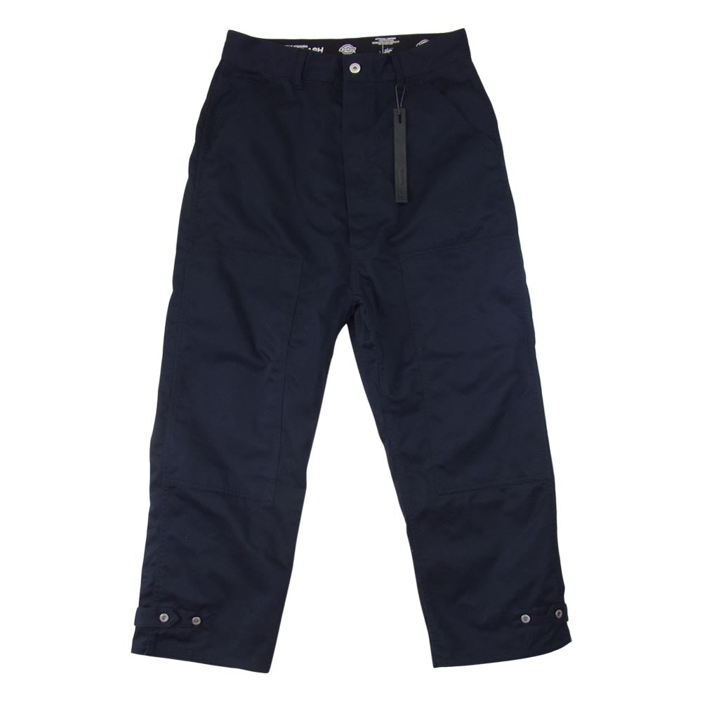 ISAMUKATAYAMA BACKLASH イサムカタヤマバックラッシュ × Dickies ディッキーズ D2001-02 ライダース ダブルニー 裾ボタン パンツ ネイビー系 M【美品】【中古】