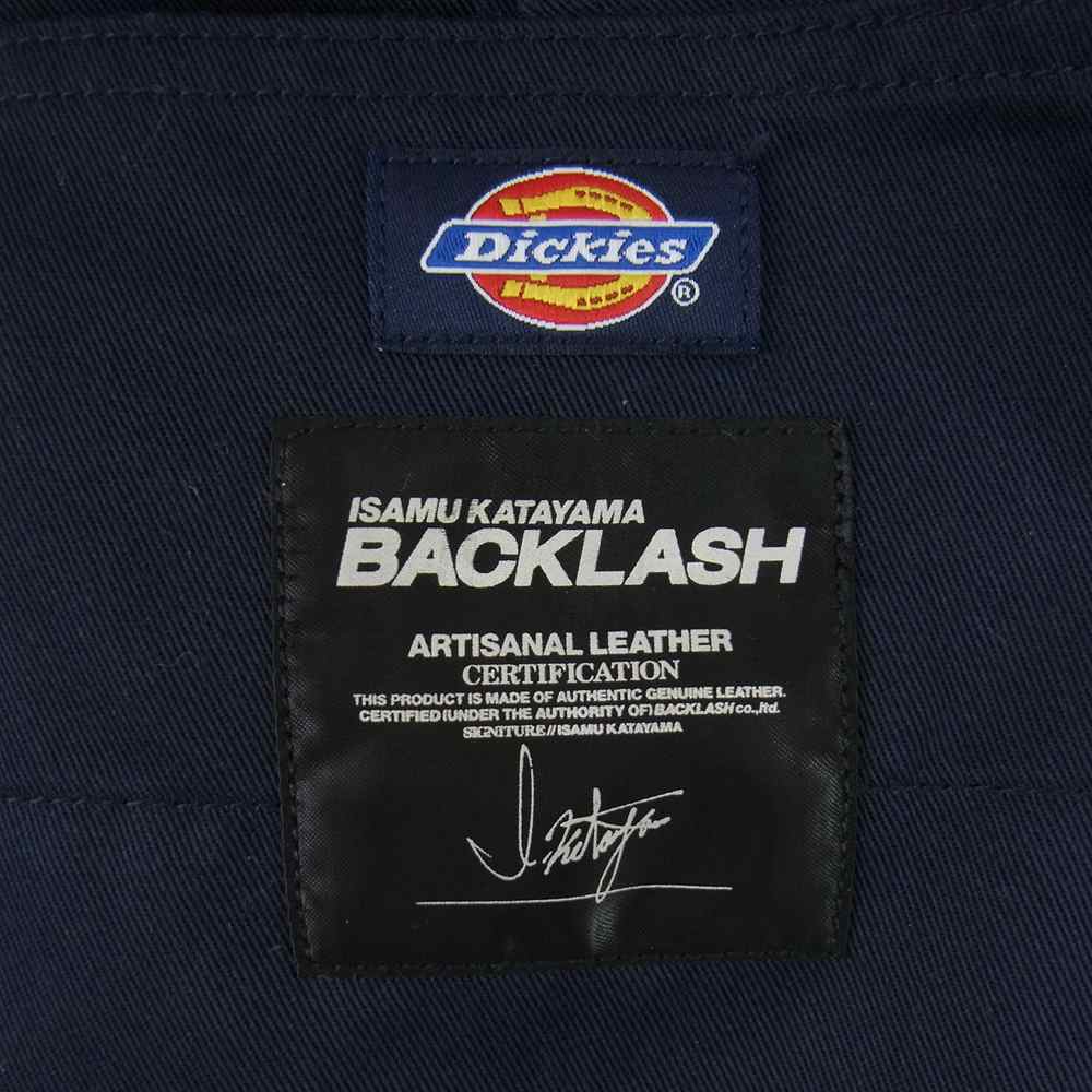 ISAMUKATAYAMA BACKLASH イサムカタヤマバックラッシュ × Dickies ディッキーズ D2001-02 ライダース ダブルニー 裾ボタン パンツ ネイビー系 M【美品】【中古】