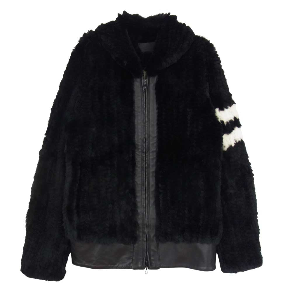 Coal Black コールブラック 総ラビットファー カウレザー切替 ジップアップ ジャケット ブラック系 M【中古】