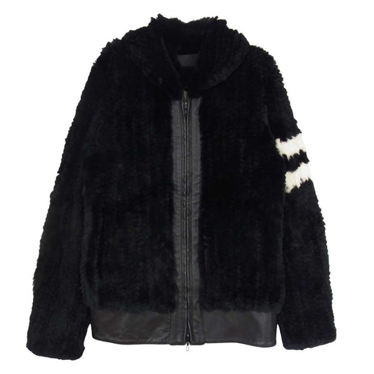 Coal Black コールブラック 総ラビットファー カウレザー切替 ジップアップ ジャケット ブラック系 M【中古】