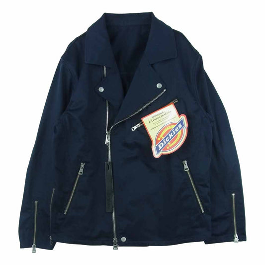 ISAMUKATAYAMA BACKLASH イサムカタヤマバックラッシュ Dickies ディッキーズ D2001-02 ライダース ３ポケット サイドジップ ジャケット ネイビー系 M【美品】【中古】