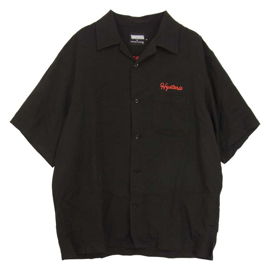 HYSTERIC GLAMOUR ヒステリックグラマー 22SS 02222AH04 VAMPIRELLA 刺繍 オープンカラー レーヨン ボウリング シャツ ブラック系 XL【中古】