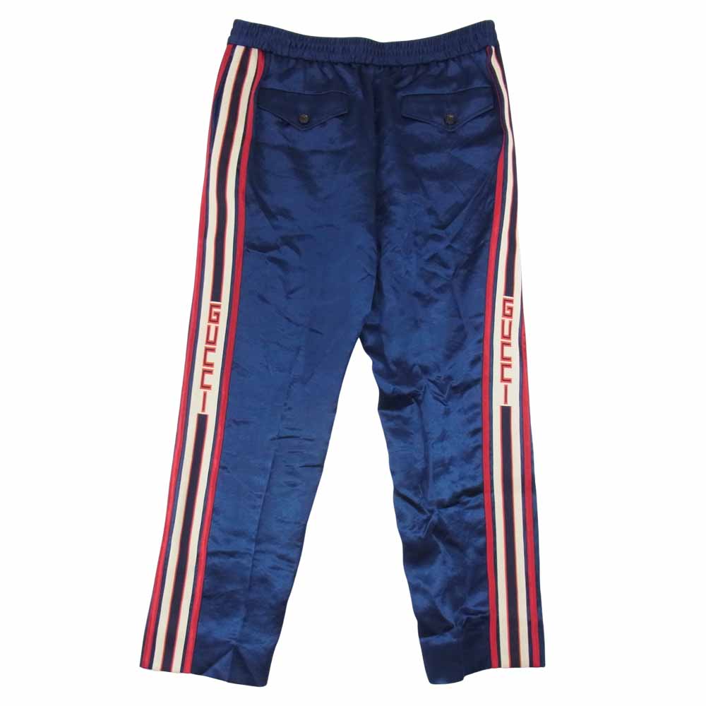 GUCCI グッチ 18SS 495697 Z79IA  国内正規品 ストライプ アセテート ジョギング パンツ ブルー系 46【中古】