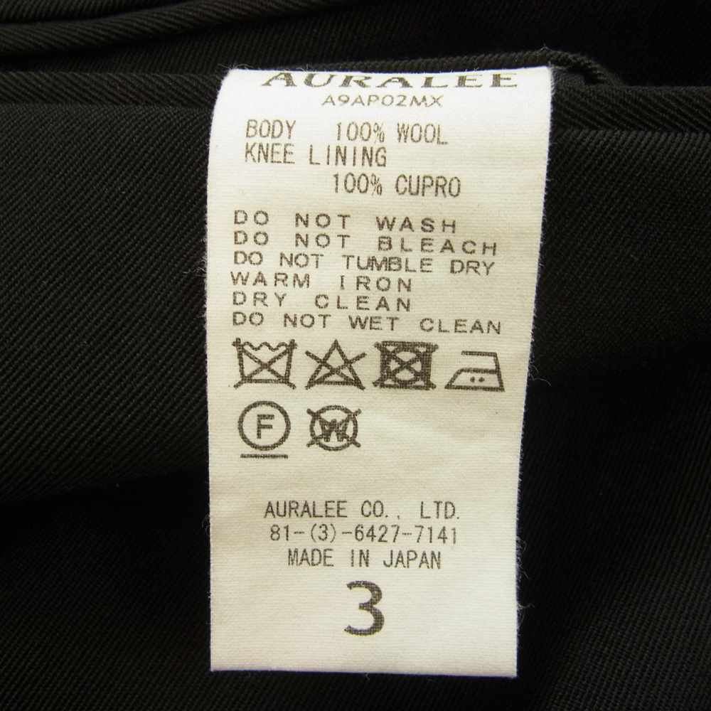 AURALEE オーラリー A9AP02MX WOOL MAX GABARDINE SLACK ウールマックス ギャバジン スラックス ブラック系 3（L）【美品】【中古】