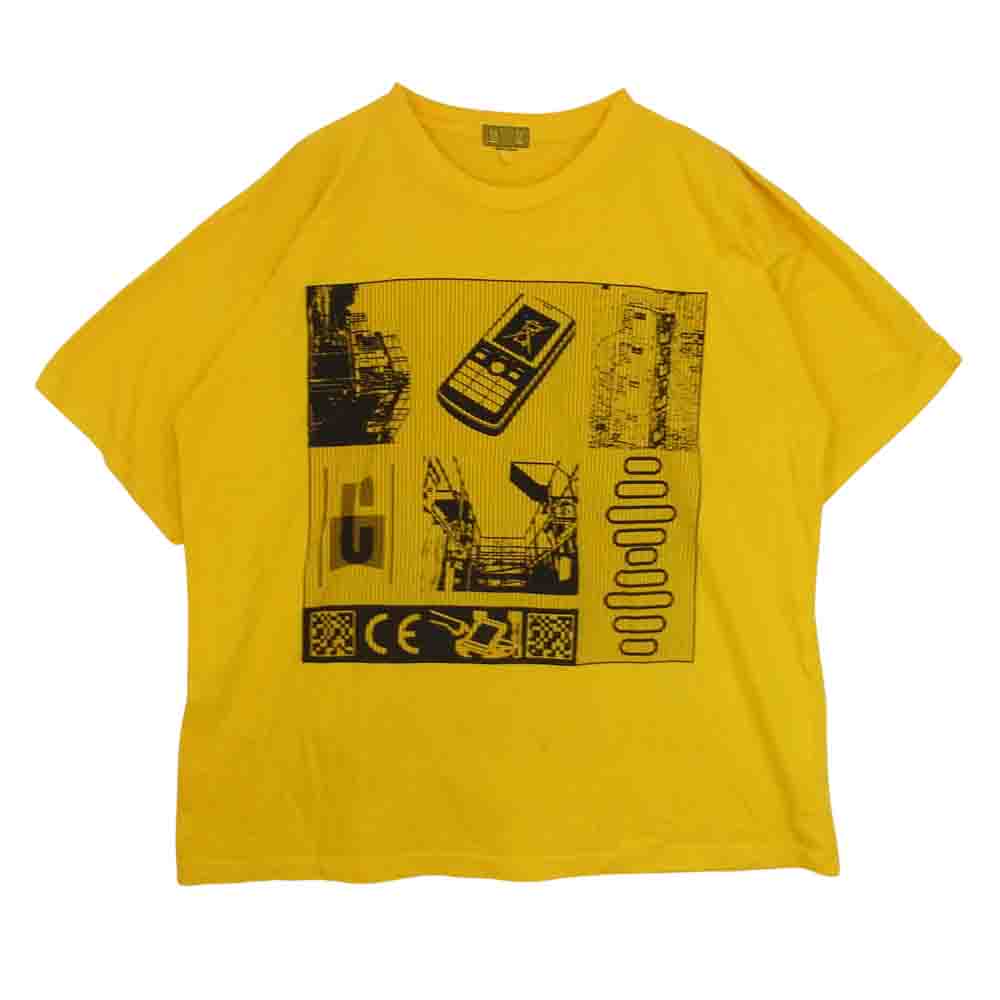 シーイー クルーネック プリント Tシャツ イエロー系 L【中古】