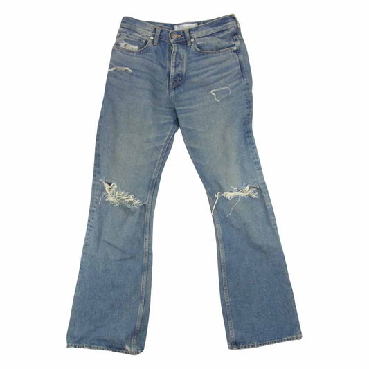 21SS Damage Flare Denim Pants ダメージ フレア デニム パンツ インディゴブルー系 29【中古】