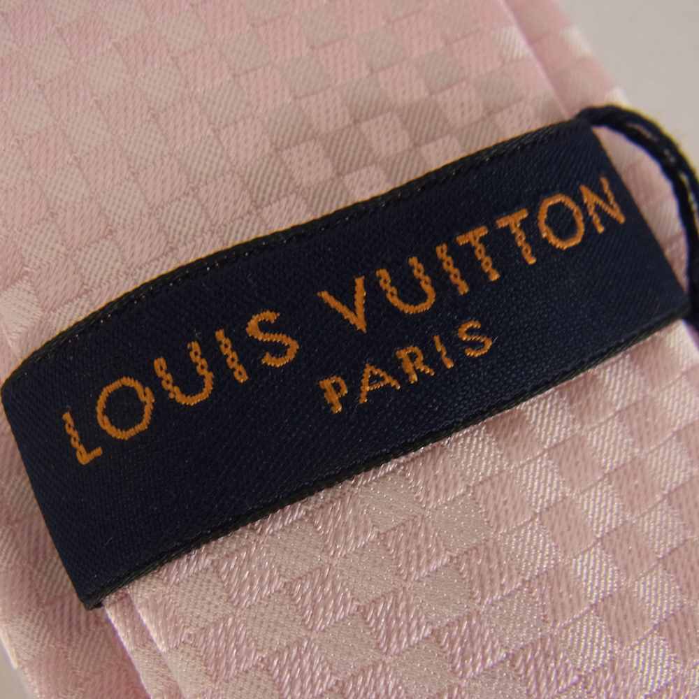 LOUIS VUITTON ルイ・ヴィトン 格子柄 ネクタイ ピンク系【美品】【中古】