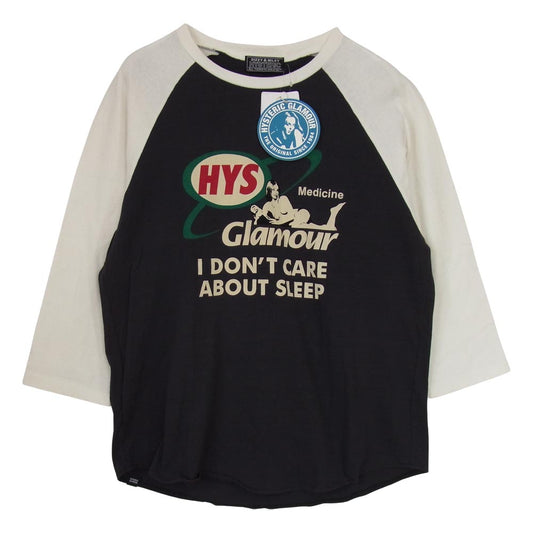 HYSTERIC GLAMOUR ヒステリックグラマー 02222CL01 HG MEDICINE ラグランスリーブ 七分袖 Tシャツ ブラック系 L【中古】