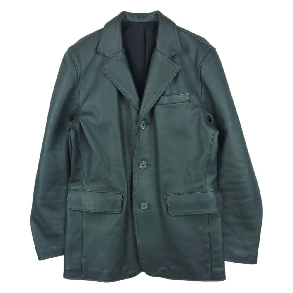 BACKDROP バックドロップ カウハイド レザー テーラード ジャケット 韓国製 グレー系 L【中古】