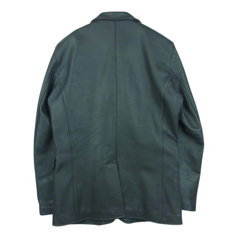 BACKDROP バックドロップ カウハイド レザー テーラード ジャケット 韓国製 グレー系 L【中古】