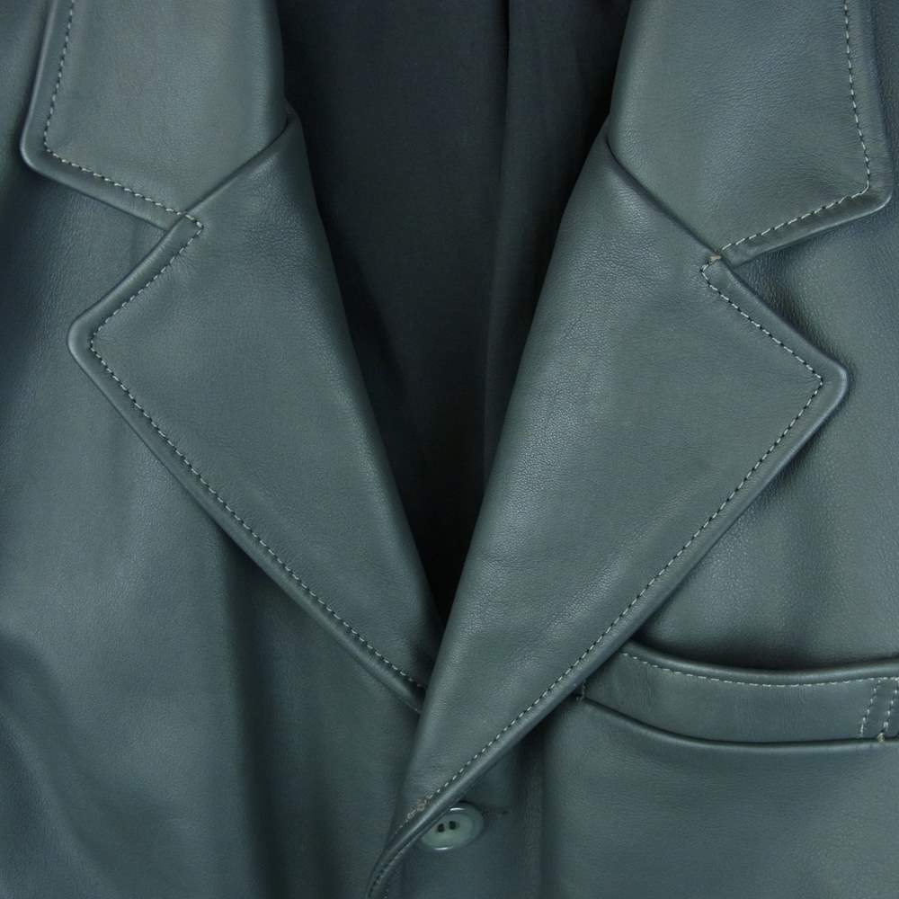 BACKDROP バックドロップ カウハイド レザー テーラード ジャケット 韓国製 グレー系 L【中古】