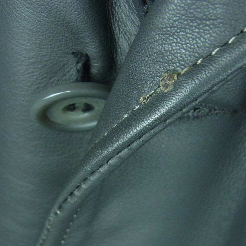 BACKDROP バックドロップ カウハイド レザー テーラード ジャケット 韓国製 グレー系 L【中古】