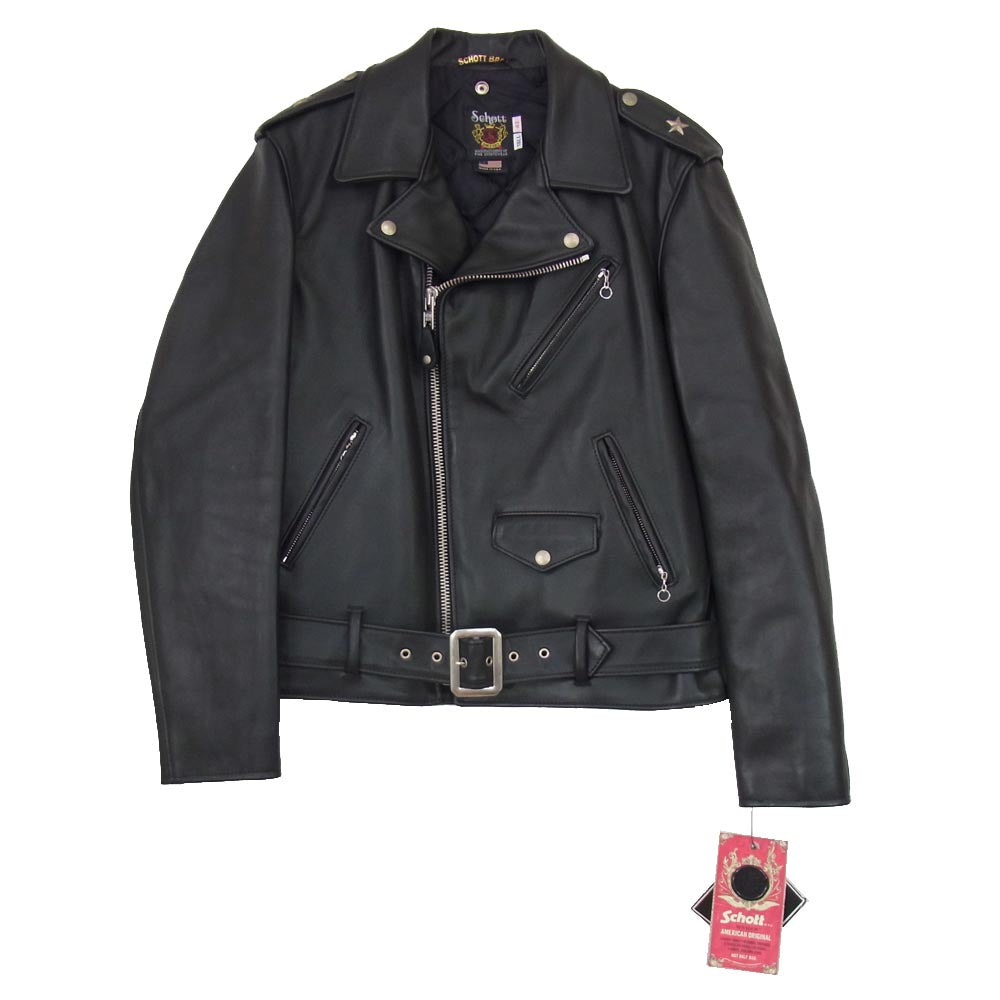 schott ショット 613UST 【訳有】USA製 ONESTAR RIDERS TALL ワンスター トール ダブル ライダース ジャケット ブラック系 42【美品】【中古】