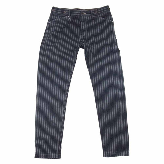 Stevenson Overall Co. スティーブンソンオーバーオール 18SS GAMBLER ギャンブラー サスペンダーボタン有 ストライプ パンツ ネイビー系 32【中古】