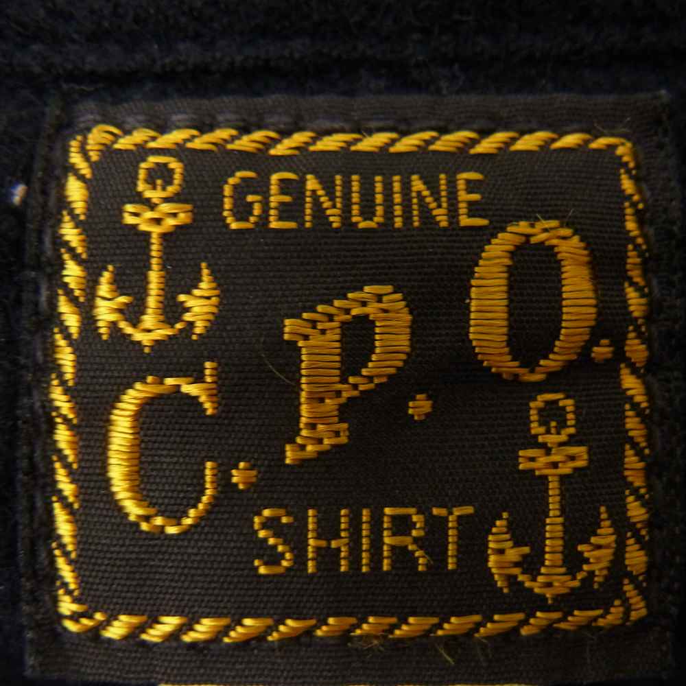 FREEWHEELERS フリーホイーラーズ U.S.NAVY C.P.O SHIRTS ウール コットン ストライプ シャツ ネイビー系 16【中古】