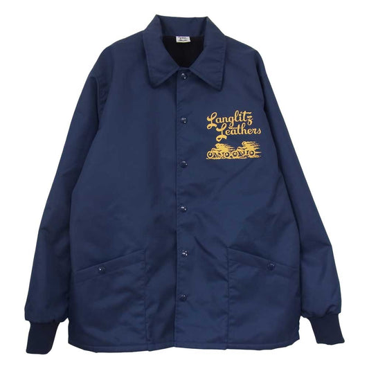 LANGLITZ LEATHERS ラングリッツレザーズ WIND BREAKER type A ウインドブレーカー コーチジャケット ネイビー ネイビー系 M【美品】【中古】