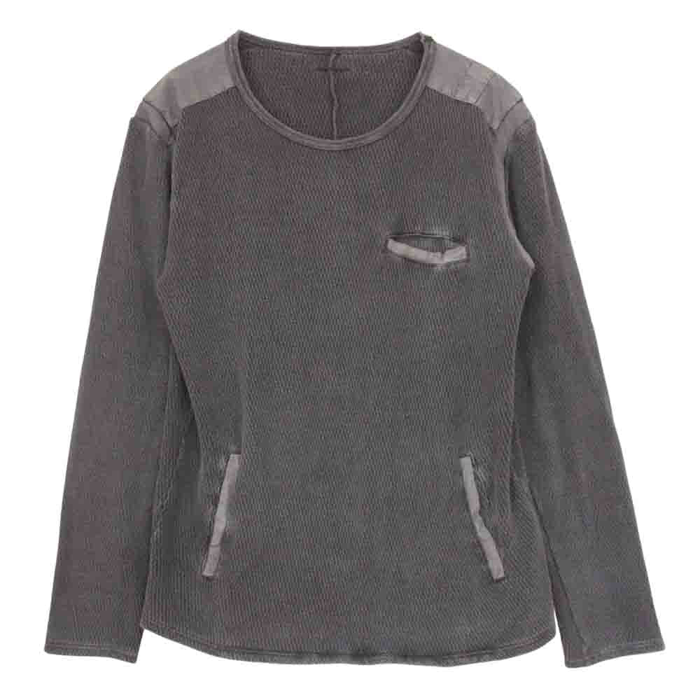 ストラム STC103-03 W-THERMAL KNIT MILITARY P/O ダブルサーマルニット 製品染め 備長炭染め ミリタリー プルオーバー カットソー 長袖 Tシャツ グレー系 L【中古】