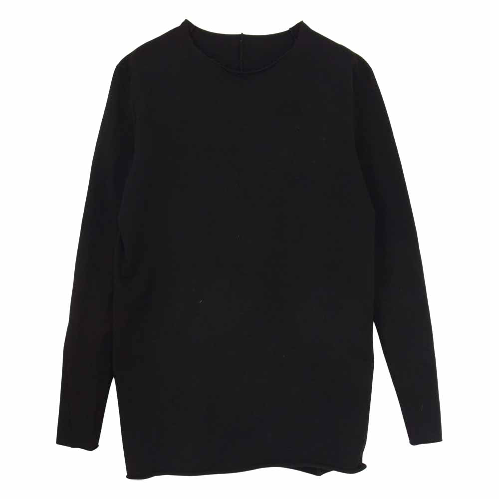 INCARNATION インカネーション カットオフ コットンストレッチ プルオーバー ロングカットソー 長袖 Tシャツ ブラック系 L【中古】