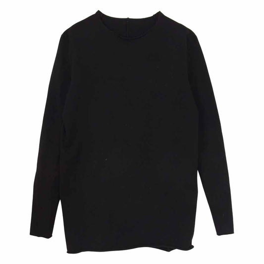 INCARNATION インカネーション カットオフ コットンストレッチ プルオーバー ロングカットソー 長袖 Tシャツ ブラック系 L【中古】