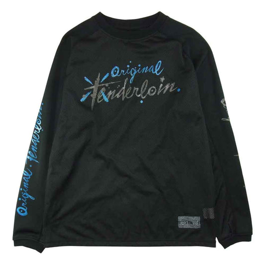 TENDERLOIN テンダーロイン MIX MESH JERSEY PA.C ミックス メッシュ ジャージ IF 6 WAS 9 ii プリント トレーナー ブラック系 S【中古】