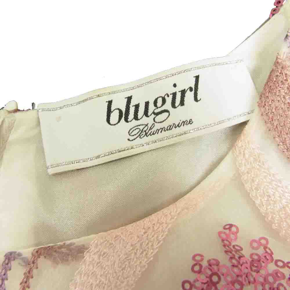 BLUGIRL ブルーガール BLUMARINE ブルマリン LWO221163 ビジュー刺繍 ドレス ピンク系 38【中古】