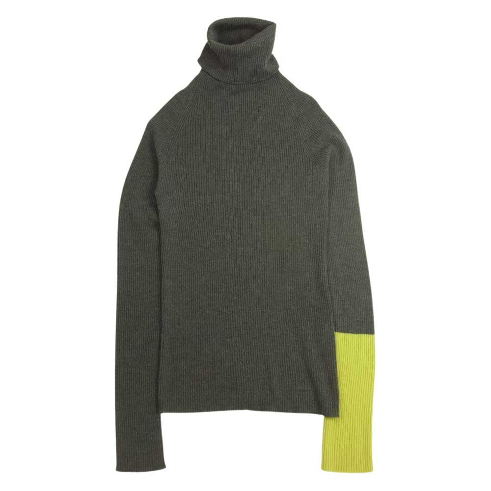 Yohji Yamamoto ヨウジヤマモト ファム 13AW FQ-K33-16 バイカラー ロングタートルネック リブウール ニット グレー系 2【中古】