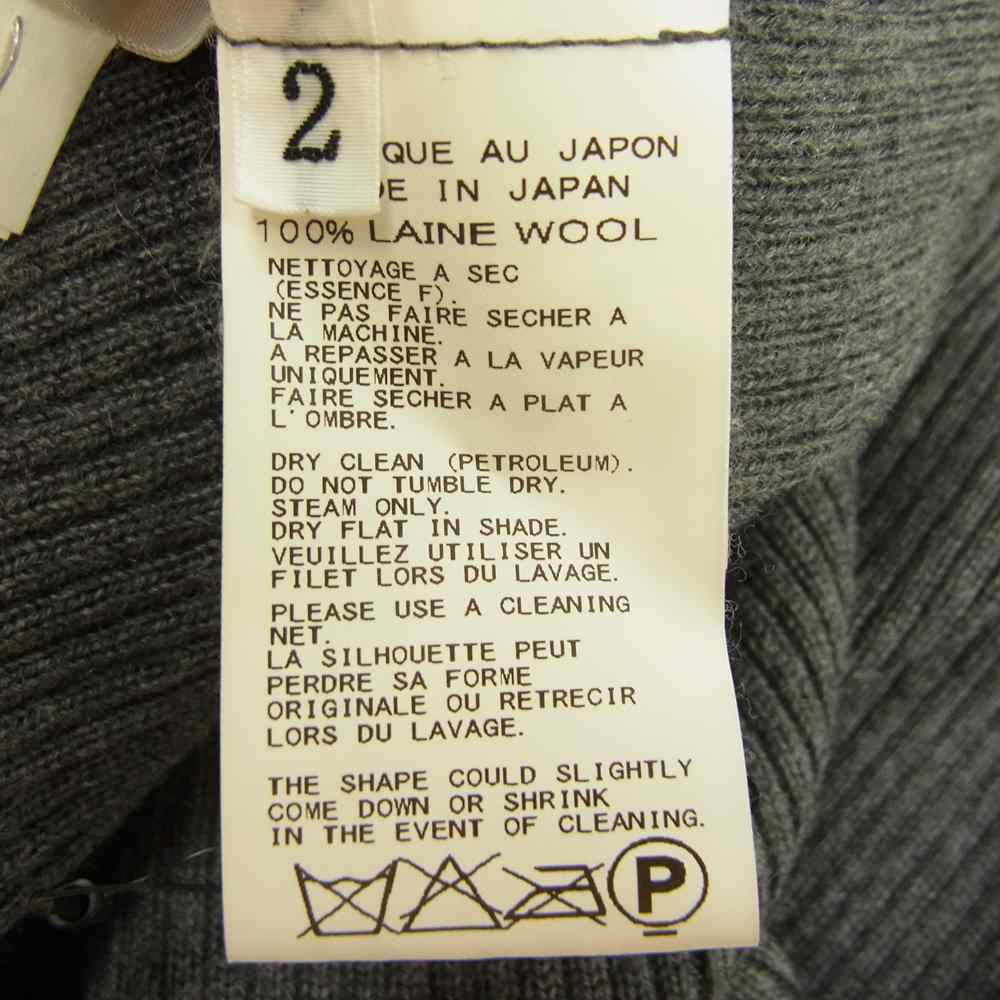 Yohji Yamamoto ヨウジヤマモト ファム 13AW FQ-K33-16 バイカラー ロングタートルネック リブウール ニット グレー系 2【中古】