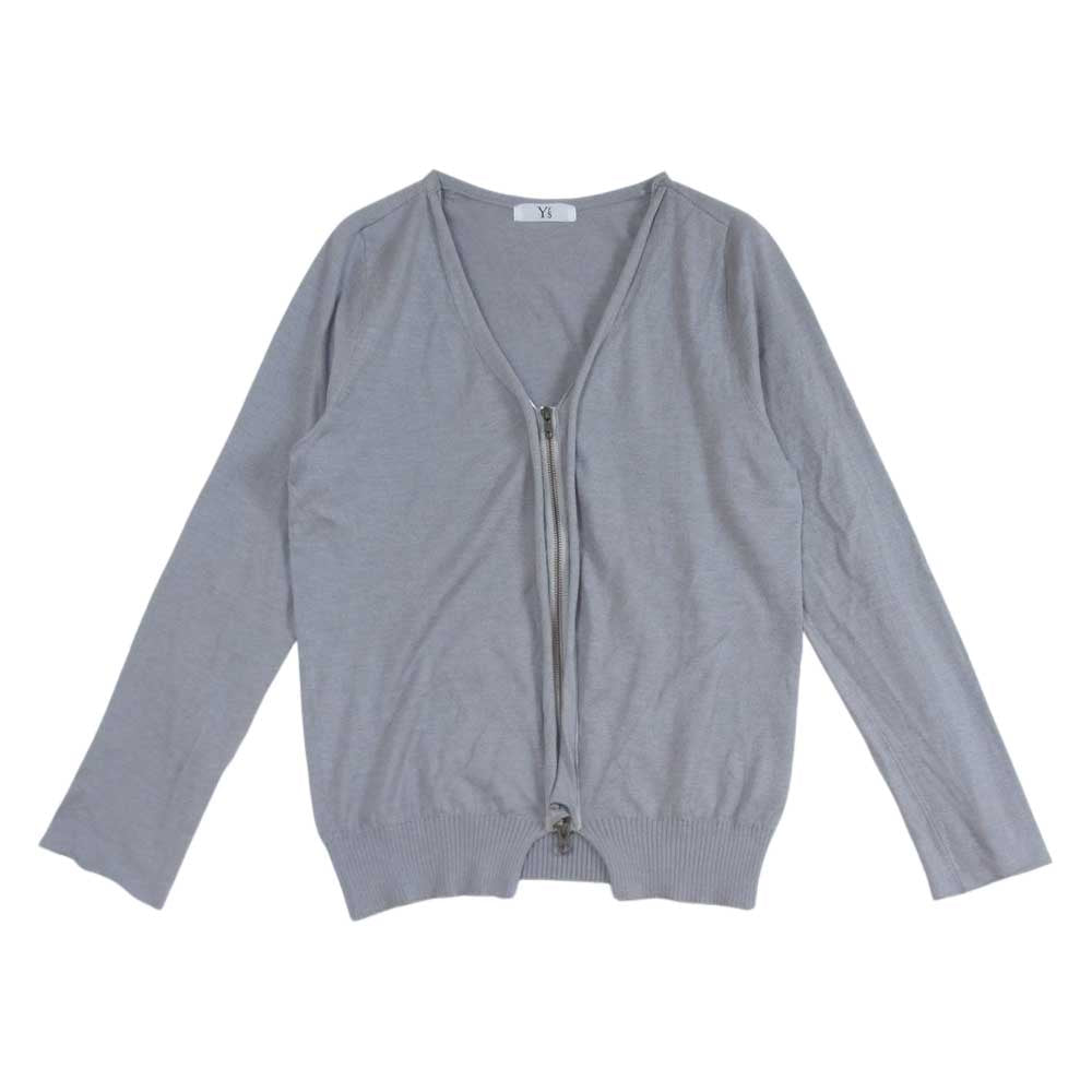 Yohji Yamamoto ヨウジヤマモト Y's ワイズ MT-K13-073 コットンアクリル ジップカーディガン グレー系 L【中古】