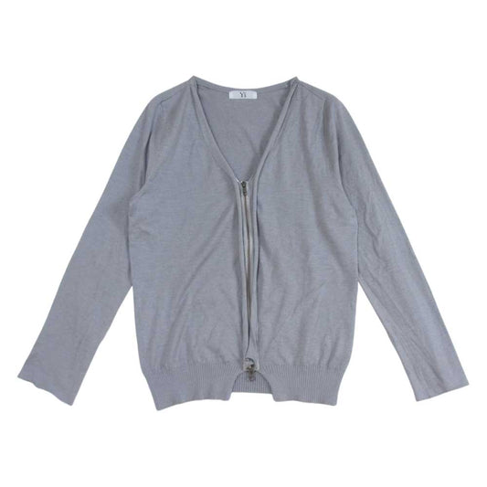 Yohji Yamamoto ヨウジヤマモト Y's ワイズ MT-K13-073 コットンアクリル ジップカーディガン グレー系 L【中古】