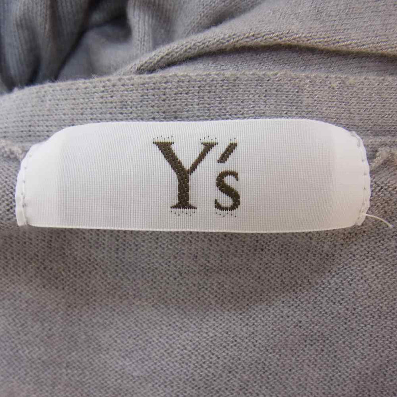 Yohji Yamamoto ヨウジヤマモト Y's ワイズ MT-K13-073 コットンアクリル ジップカーディガン グレー系 L【中古】
