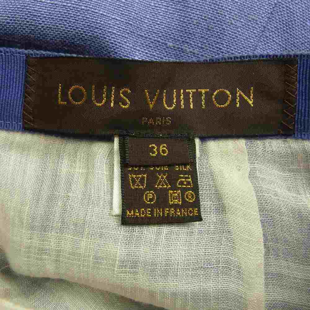 LOUIS VUITTON ルイ・ヴィトン LVJグループ国内正規品 シルク リネン レイヤード スカート ブルー系 36【中古】