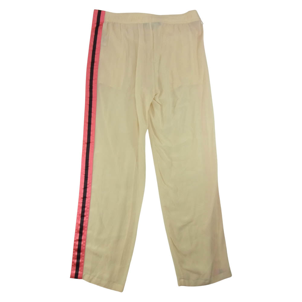 GUCCI グッチ 129299 ZH204 シルク サイドライン パンツ ベージュ系 40【中古】
