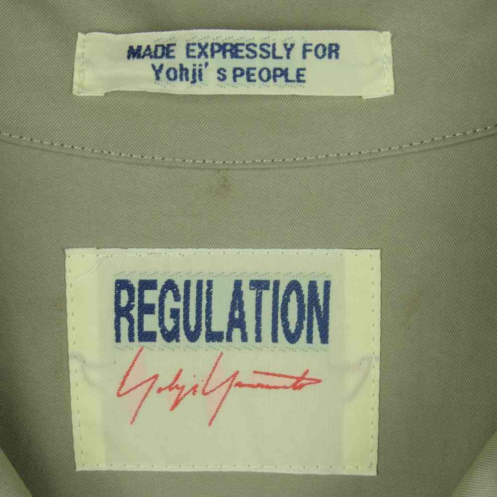Yohji Yamamoto ヨウジヤマモト FI-C51-001 REGULATION レギュレーション コットンギャバ フレア プリーツ トレンチ コート グレイッシュベージュ系 3【中古】