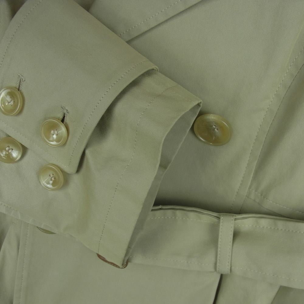 Yohji Yamamoto ヨウジヤマモト FI-C51-001 REGULATION レギュレーション コットンギャバ フレア プリーツ トレンチ コート グレイッシュベージュ系 3【中古】