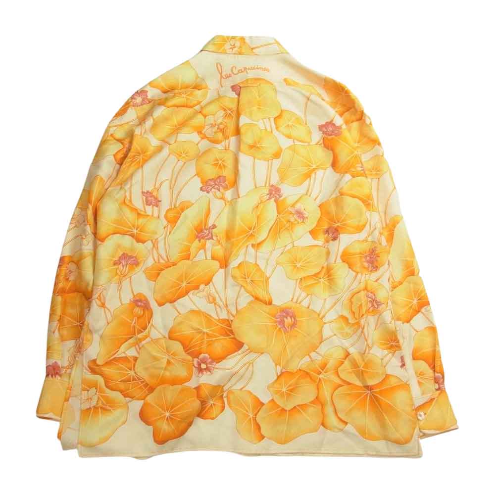 HERMES エルメス マルジェラ期 総柄 シルク シャツ 40  イエロー系 40【美品】【中古】