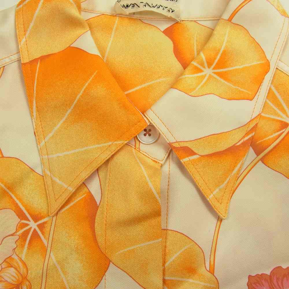 HERMES エルメス マルジェラ期 総柄 シルク シャツ 40  イエロー系 40【美品】【中古】